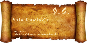 Vald Osszián névjegykártya