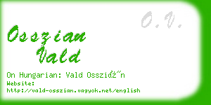 osszian vald business card